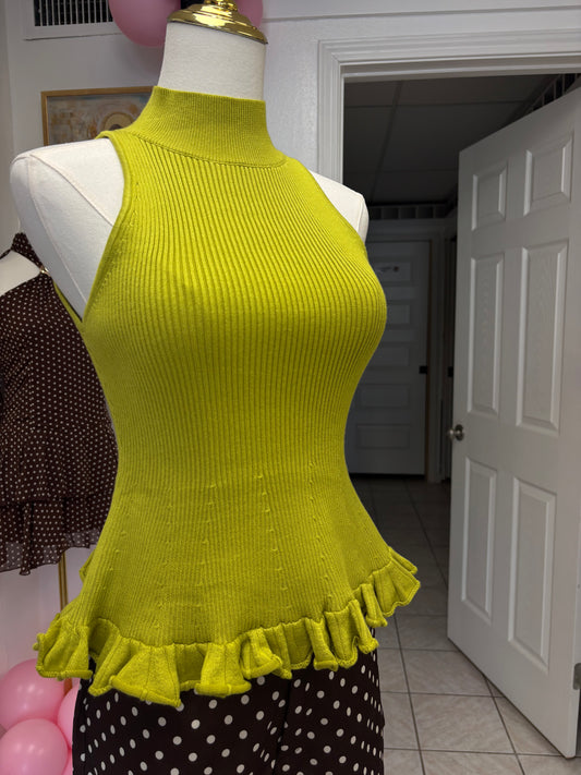 Green sleeveless shirt