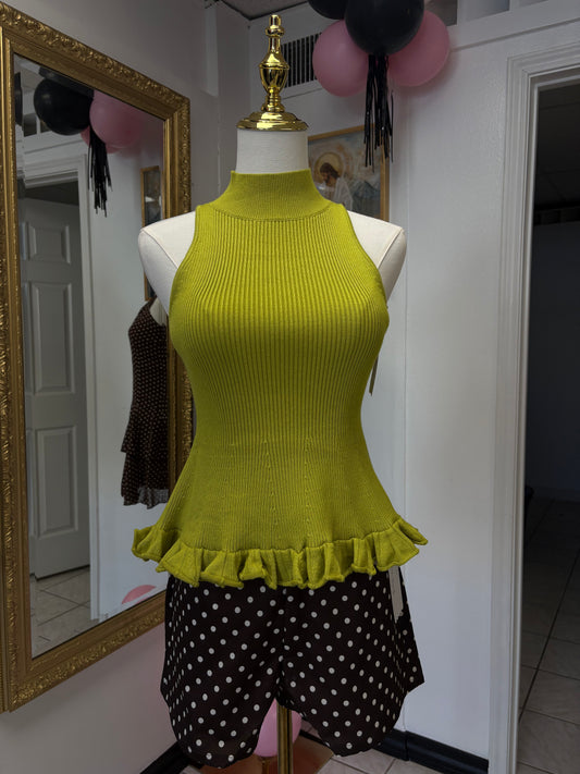 Green sleeveless shirt