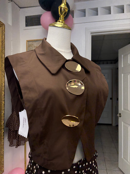 Brown shirt w gold accents