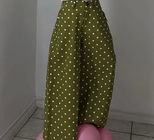 Green Polkadot pants